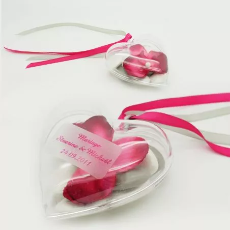 Coeur à dragées plastique transparent Coeur à dragées plastique transparent