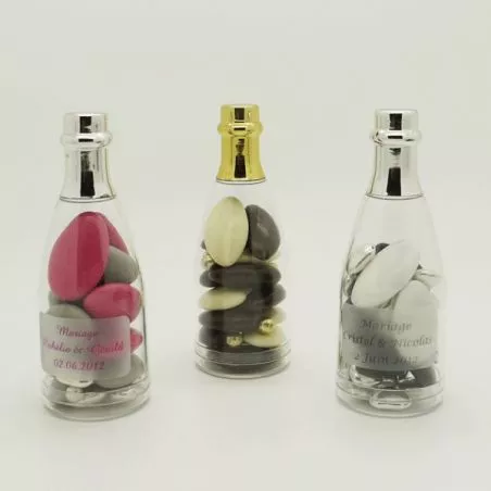 Dragées mariage - Mini bouteille champagne dragees Or ou Argent Dragées mariage - Mini bouteille champagne dragees Or ou Argent