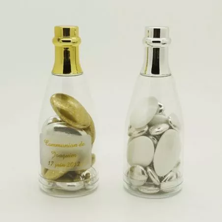Dragées mariage - Mini bouteille champagne dragees Or ou Argent Dragées mariage - Mini bouteille champagne dragees Or ou Argent