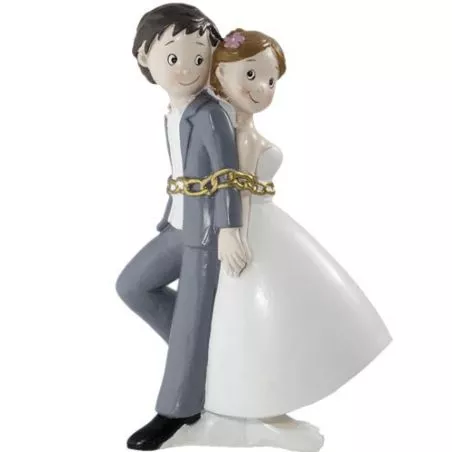 Figurine gateau - Mariés enchainé pour la vie! Figurine gateau - Mariés enchainé pour la vie!