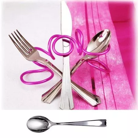 Couvert jetable - Petite cuillère plastique imitation inox X50 Couvert jetable - Petite cuillère plastique imitation inox X50