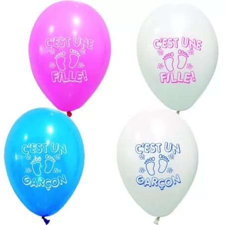 Ballons "C'est une Fille ou Garçon X8 Ballons "C'est une Fille ou Garçon X8