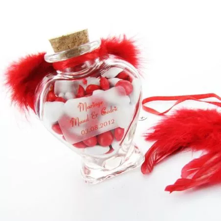 Pot dragées Coeur en verre Pot dragées Coeur en verre