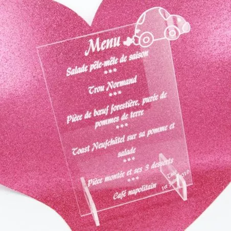 Menu gravé Voiture Menu gravé Voiture