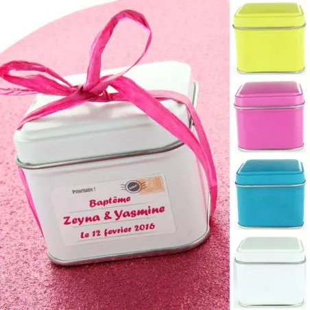 Boite dragées métal Cube Boite dragées métal Cube