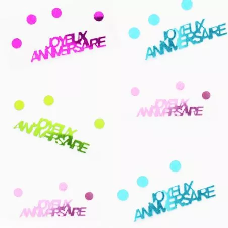 Confettis de table Joyeux Anniversaire 18gr Confettis de table Joyeux Anniversaire 18gr