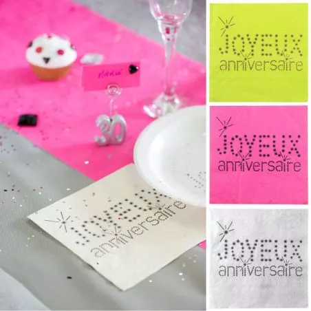 Serviette papier Anniversaire X20 Serviette papier Anniversaire X20