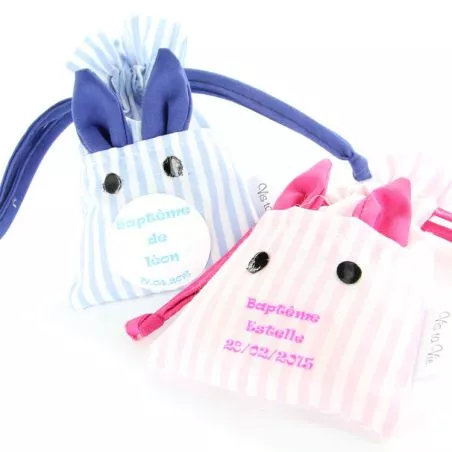 Bourse dragées Lapin coton Bourse dragées Lapin coton