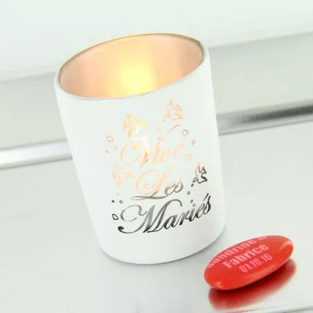 Porte bougie vive les mariés Porte bougie vive les mariés