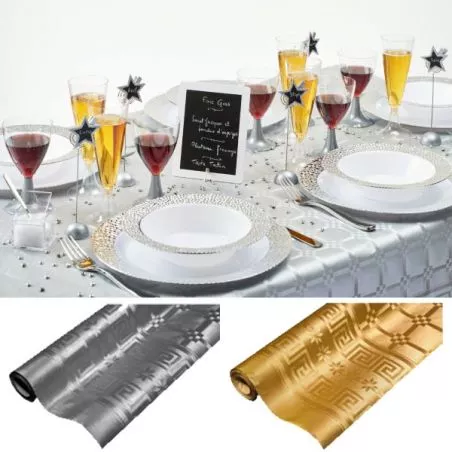 Nappe papier jetable Or,Argent 5M Nappe papier jetable Or,Argent 5M