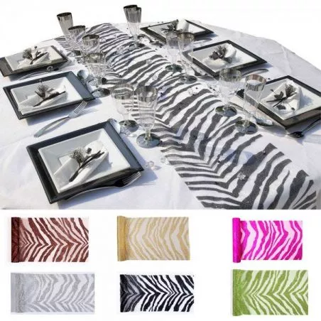 CHEMIN DE TABLE zebra 28cmx5 CHEMIN DE TABLE zebra 28cmx5