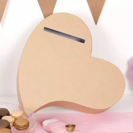 Urne mariage Coeur - Kraft Urne mariage Coeur - Kraft