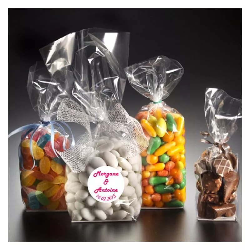 Sachet confiseries fond carré 8 x 24cm Sachet confiseries fond carré 8 x 24cm