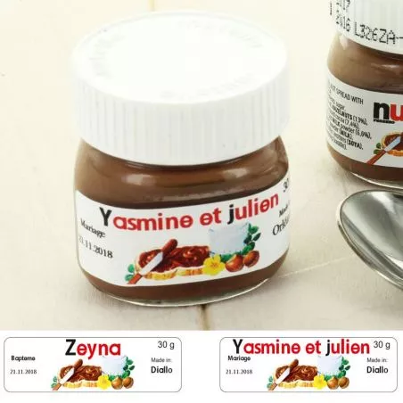 Étiquette Mini pot de NUTELLA Étiquette Mini pot de NUTELLA