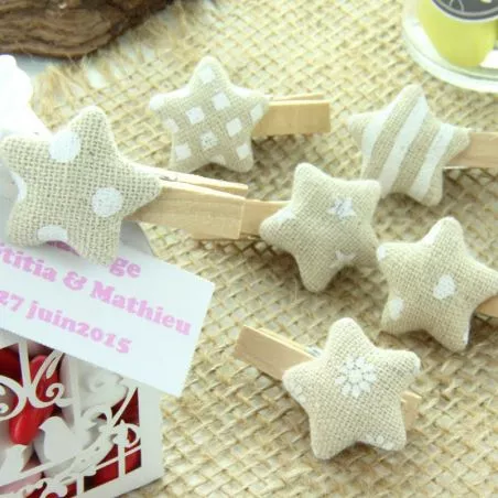 Etoile sur pince lot de 6 Etoile sur pince lot de 6