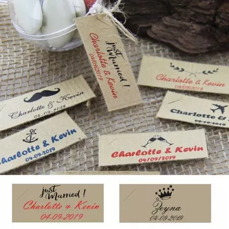 Etiquettes dragées personnalisées Kraft Etiquettes dragées personnalisées Kraft