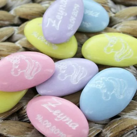 Dragées personnalisées bapteme - Licorne Dragées personnalisées bapteme - Licorne