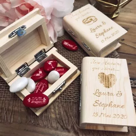 Boite dragées livre de vie Mariage Gravée Boite dragées livre de vie Mariage Gravée