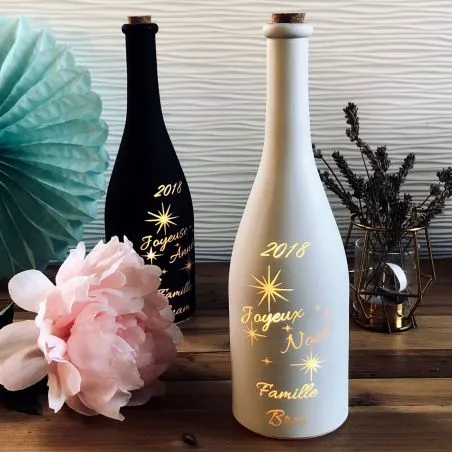Bouteille lumineuse Personnalisée - Joyeux Noël Bouteille lumineuse Personnalisée - Joyeux Noël