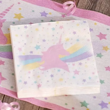 Serviette table Licorne lot de 20 Serviette table Licorne lot de 20