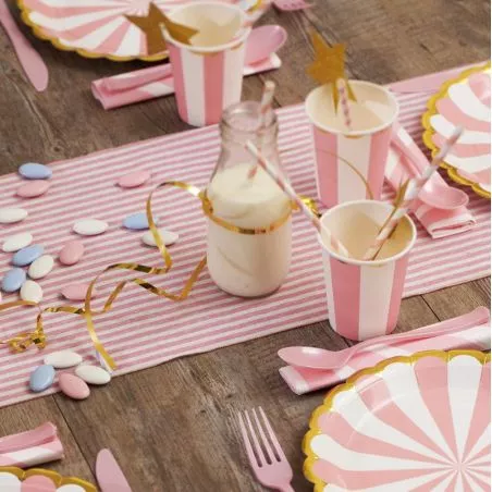 Chemin table marin Rose en Coton Chemin table marin Rose en Coton