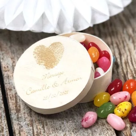 Boite personnalisée mariage Coeur Empreinte Boite personnalisée mariage Coeur Empreinte