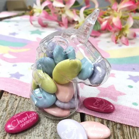 Boite dragées Licorne plexi Boite dragées Licorne plexi
