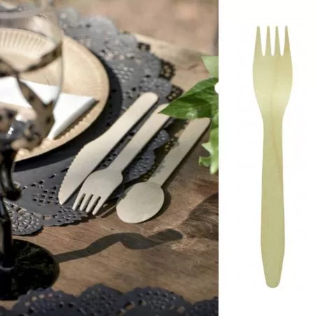Couvert jetable - Fourchette BOIS X50 Couvert jetable - Fourchette BOIS X50
