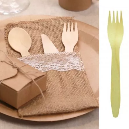 Couvert jetable - Fourchette BOIS X50 Couvert jetable - Fourchette BOIS X50