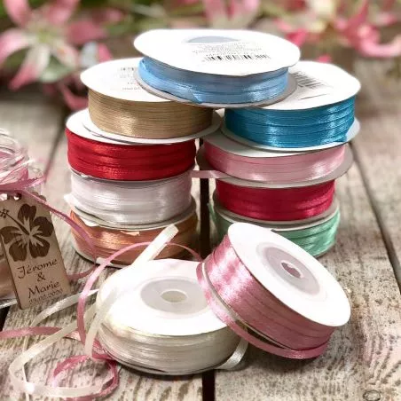 Ruban satin 3mm pas cher - 50m Ruban satin 3mm pas cher - 50m