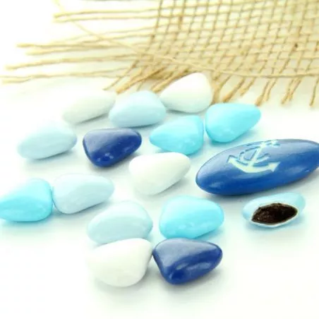 Dragées Coeurs chocolat lait variation Bleu 500gr Dragées Coeurs chocolat lait variation Bleu 500gr