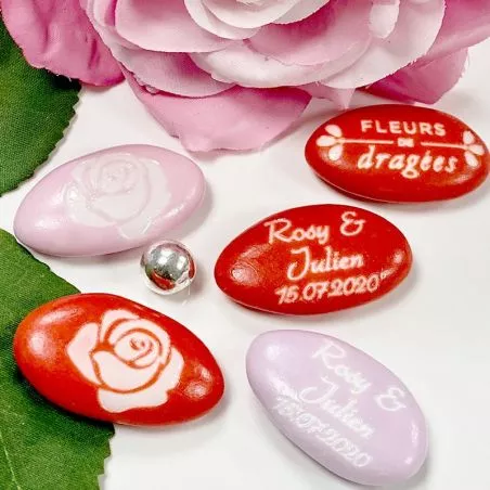 Dragées personnalisées Rose Dragées personnalisées Rose
