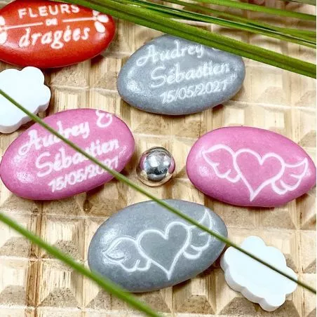 Dragées personnalisées mariage - cœur ailé Dragées personnalisées mariage - cœur ailé