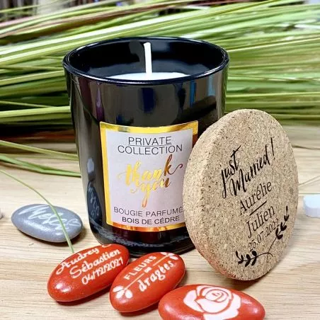 Bougie parfumée personnalisée Remerciement Bougie parfumée personnalisée Remerciement