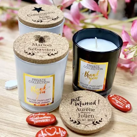 Bougie parfumée personnalisée Remerciement Bougie parfumée personnalisée Remerciement
