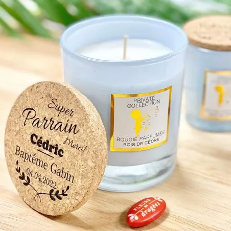 Bougie Personnalisée parfumée Parrain Marraine Bougie Personnalisée parfumée Parrain Marraine