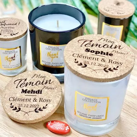 Bougie personnalisée parfumée Temoin mariage Bougie personnalisée parfumée Temoin mariage