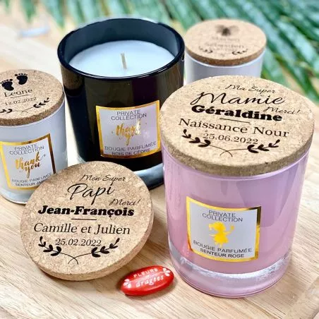 Bougie Personnalisée parfumée Cadeau Papi Mamie Bougie Personnalisée parfumée Cadeau Papi Mamie
