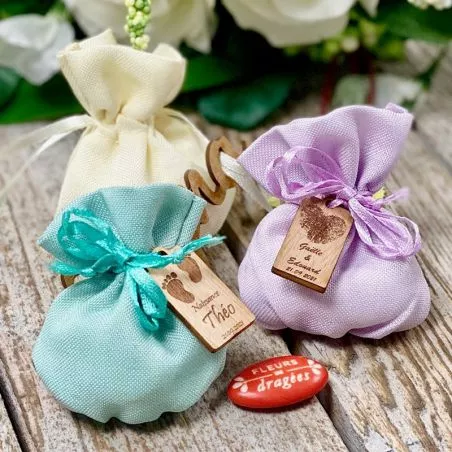 Bourse dragées mini Vintage Coton (12pcs) Bourse dragées mini Vintage Coton (12pcs)