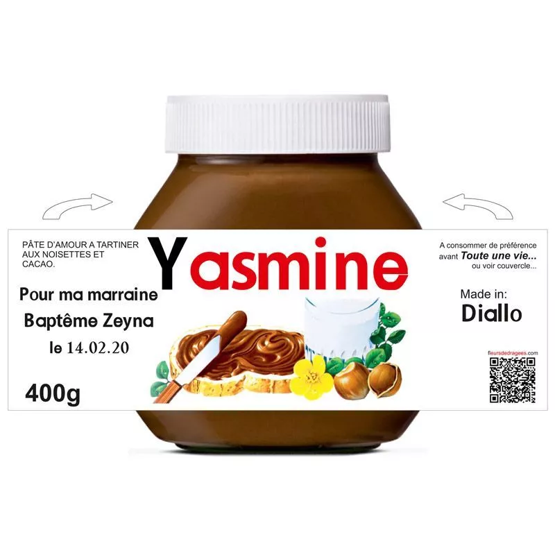 Pot NUTELLA® personnalisée tirelire 400gr Pot NUTELLA® personnalisée tirelire 400gr