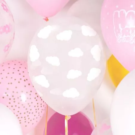 Ballons transparent nuage blanc x6 Ballons transparent nuage blanc x6