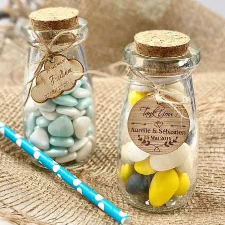 Contenant Mini bouteille lait en verre Vintage Contenant Mini bouteille lait en verre Vintage