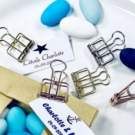 10 Pinces double clip fil fer Rose Gold, Or, Argent 10 Pinces double clip fil fer Rose Gold, Or, Argent