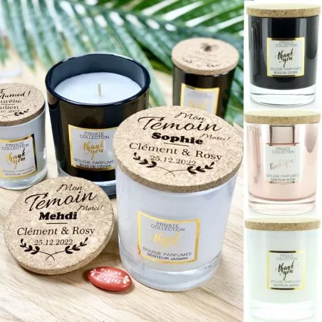 Bougie personnalisée parfumée Temoin mariage Bougie personnalisée parfumée Temoin mariage