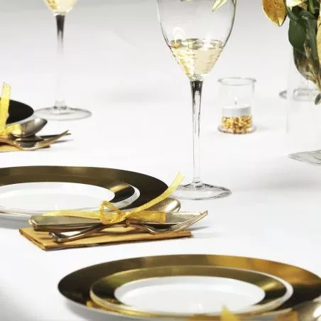 Assiette réutilisable métallisé Dorée DAYTONA (lot de 6) Assiette réutilisable métallisé Dorée DAYTONA (lot de 6)