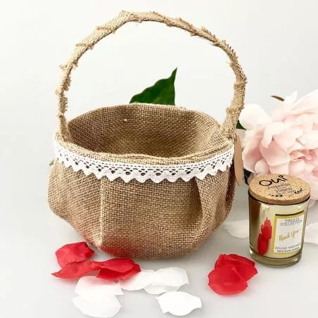 Panier pétale mariage Jute Panier pétale mariage Jute