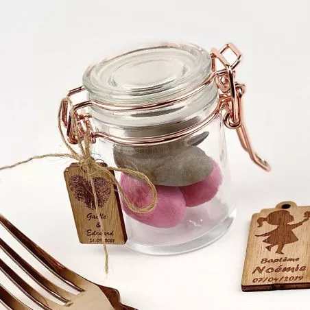 Pot dragées verre fermeture mécanique Rose Gold Pot dragées verre fermeture mécanique Rose Gold