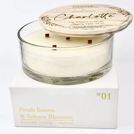Bougie parfumée de luxe XXL "5mèche bois" 2,4kg - Personnalisée Bougie parfumée de luxe XXL "5mèche bois" 2,4kg - Personnalisée