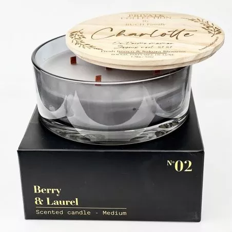Bougie parfumée de luxe XXL "5mèche bois" 2,4kg - Personnalisée Bougie parfumée de luxe XXL "5mèche bois" 2,4kg - Personnalisée