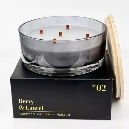 Bougie parfumée de luxe XXL "5mèche bois" 2,4kg - Personnalisée Bougie parfumée de luxe XXL "5mèche bois" 2,4kg - Personnalisée